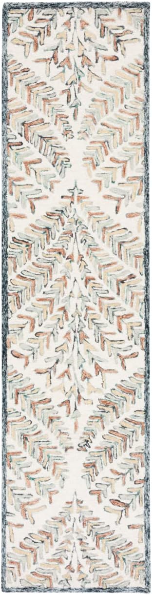 SAFAVIEH Capri Collection Runner Rug - 2'3" x 7', Ivory & Green, Handmade Wool, Ideal for High Traffic Areas in Living Room, Bedroom (CPR208B)