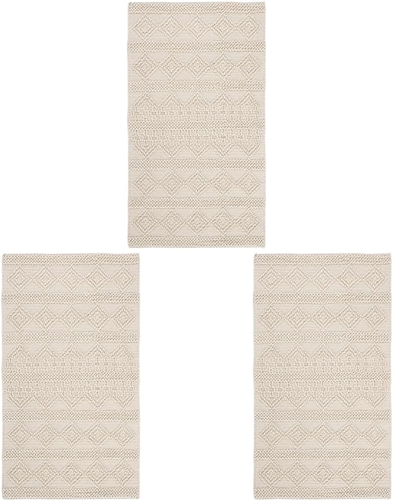 SAFAVIEH Natura Collection Runner Rug - 2'3" x 8', Beige & Ivory, Handmade Moroccan Boho Tribal Wool & Cotton, Ideal for High Traffic Areas in Living Room, Bedroom (NAT102B)