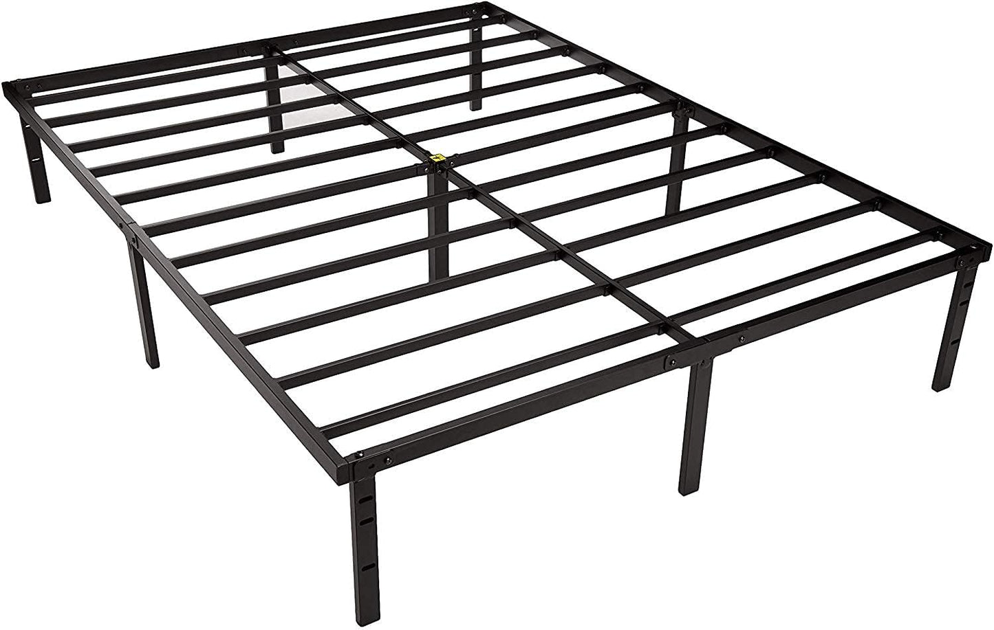 Amazon Basics Sturdy Heavy-Duty Non-Slip Platform Bed Frame Queen Size Storage, Steel Slat Support, Noise Free, Easy Assembly, 14 Inch Black