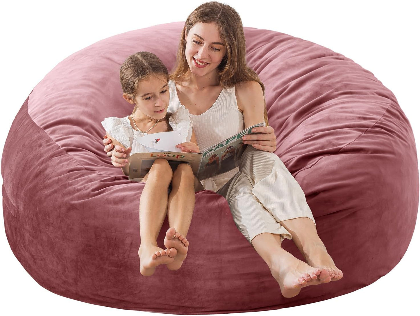 Large Bean Bag Chair for Adults/Kids with Filling, 3 ft Memory Foam Bean Bag Chairs with Filler Included, Ultra Soft Dutch Velvet Fabric, Bean Bag for Living Room - 3 Foot,Dark Gray