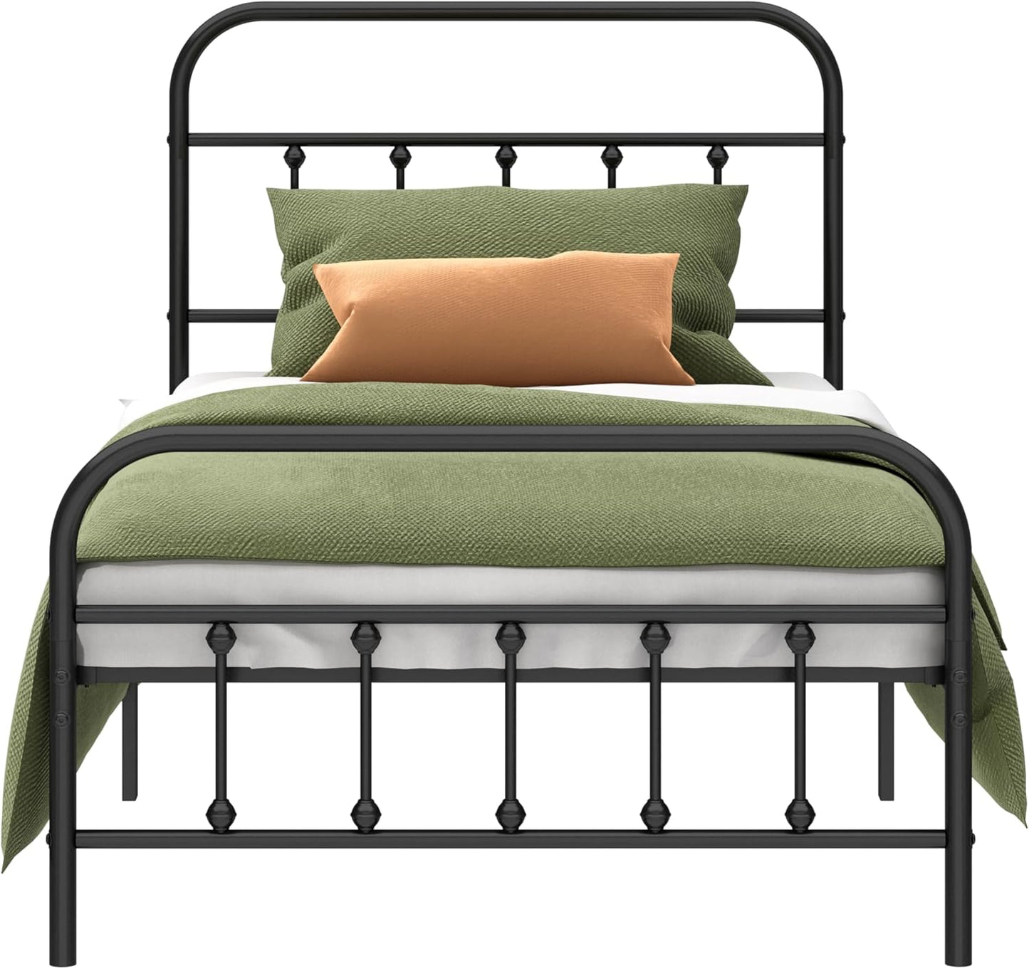 Metal Bed Frame - Structurally Stable Heavy Duty Steel Slat Supported Queen Bed Frames,No Box Spring Needed for Easy Removal and Transport.