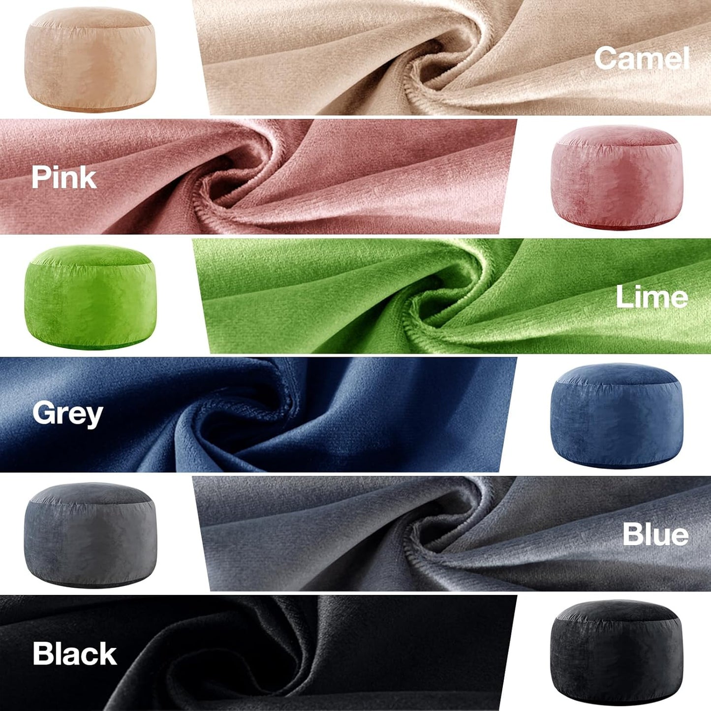 Large Bean Bag Chair for Adults/Kids with Filling, 3 ft Memory Foam Bean Bag Chairs with Filler Included, Ultra Soft Dutch Velvet Fabric, Bean Bag for Living Room - 3 Foot,Dark Gray