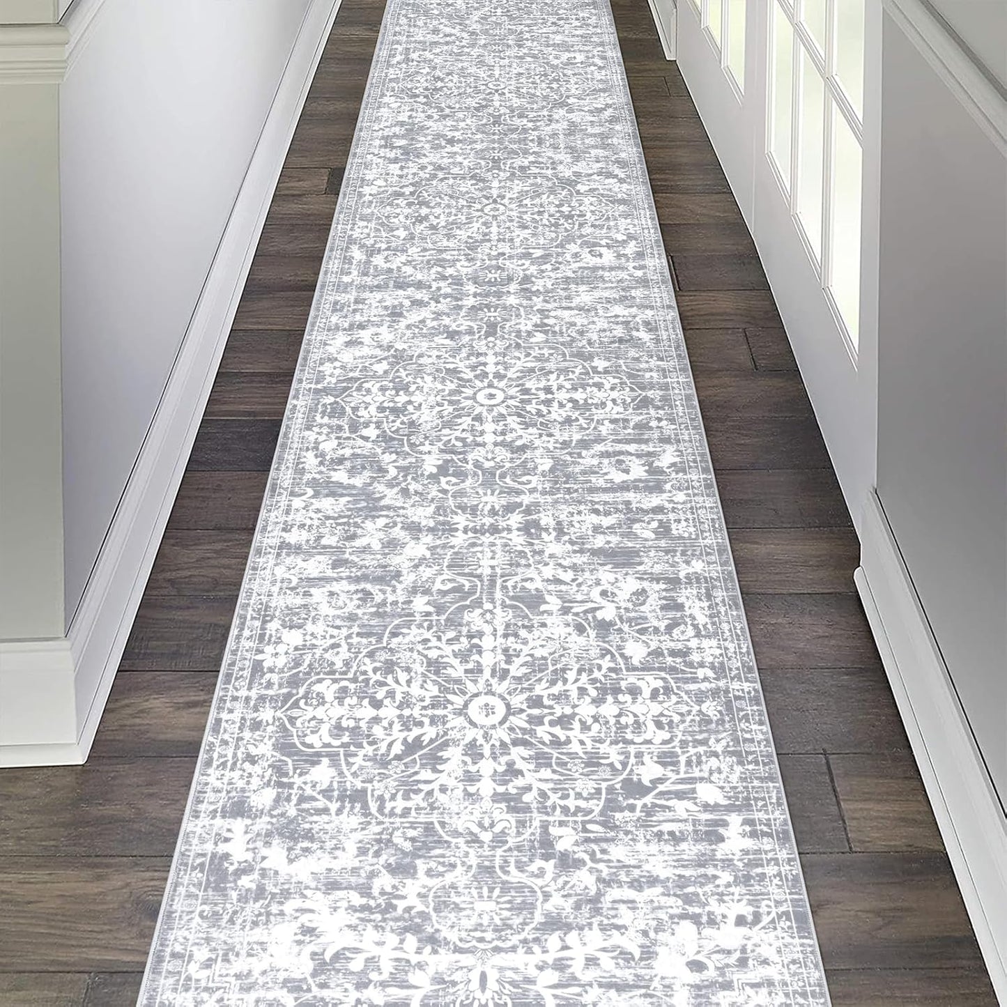 Pauwer Boho Hallway Runner Rug 3x10 Washable Entryway Area Rugs Non Slip Farmhouse Vintage Floor Mat Long Carpet Runner for Hallways Laundry Room Kitchen Bathroom Bedroom