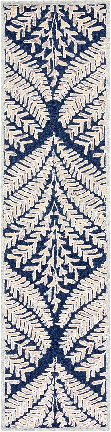 SAFAVIEH Capri Collection Runner Rug - 2'3" x 7', Ivory & Green, Handmade Wool, Ideal for High Traffic Areas in Living Room, Bedroom (CPR208B)