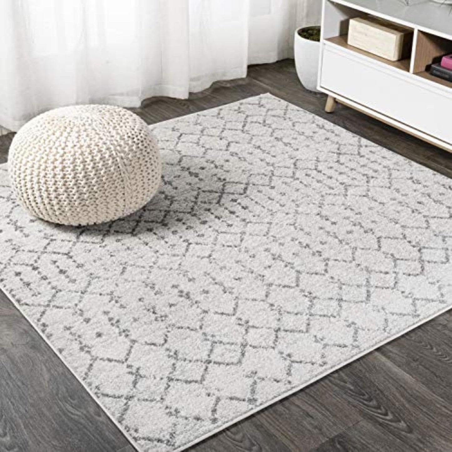 JONATHAN Y Boho Vintage Diamond Cream/Gray Runner Rug 2X20 ft, Moroccan Hype for Living Room, Bedroom, Kitchen, Office, Easy-Cleaning, High Traffic, Pet-Friendly, Non-Shedding (MOH101B-220)