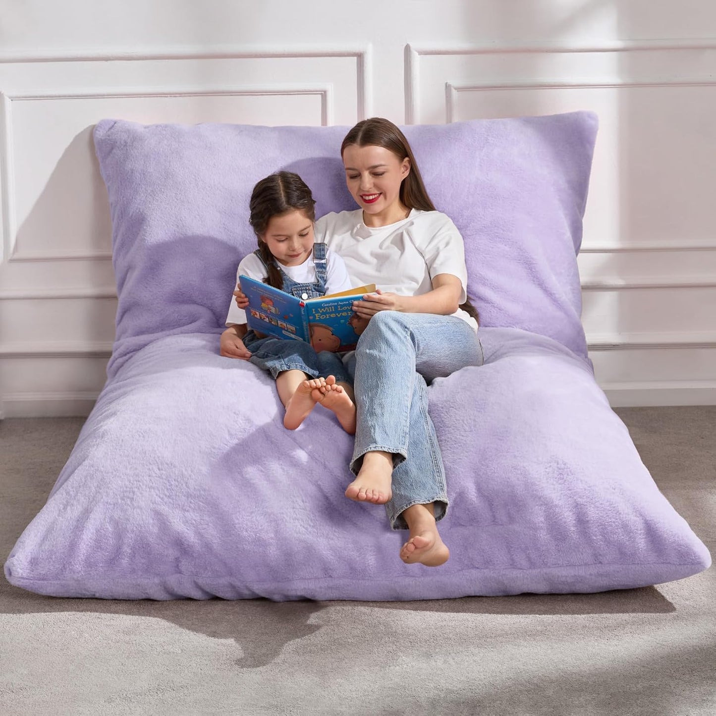 Hobestluk 3 in 1 Bean Bag Chair Giant Bean Bag Chairs Convertible Bean Bag Floor Cushion with Machine Washable Cover, Beanbag Chairs for Adult (Dark Grey)