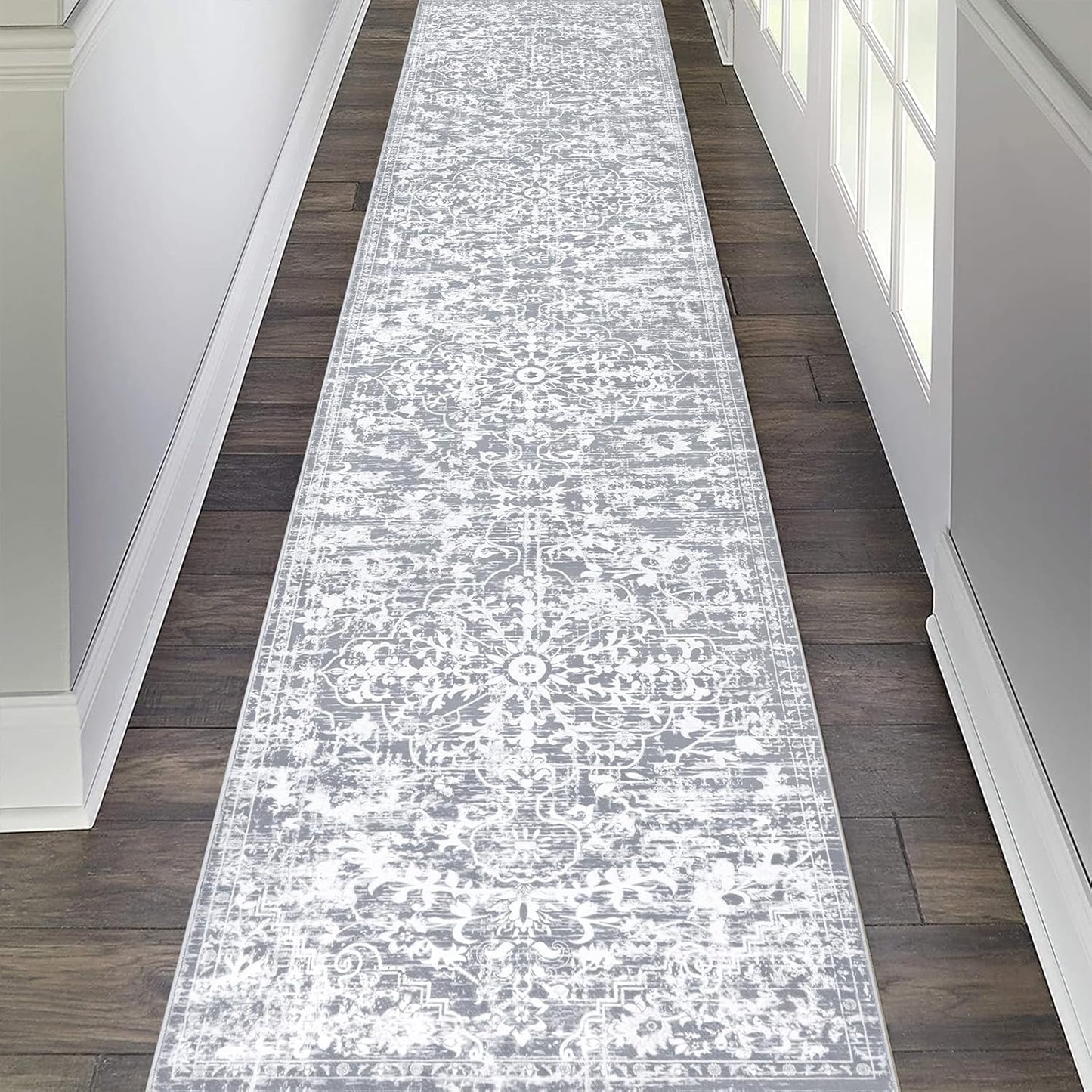 Pauwer Boho Hallway Runner Rug 3x10 Washable Entryway Area Rugs Non Slip Farmhouse Vintage Floor Mat Long Carpet Runner for Hallways Laundry Room Kitchen Bathroom Bedroom