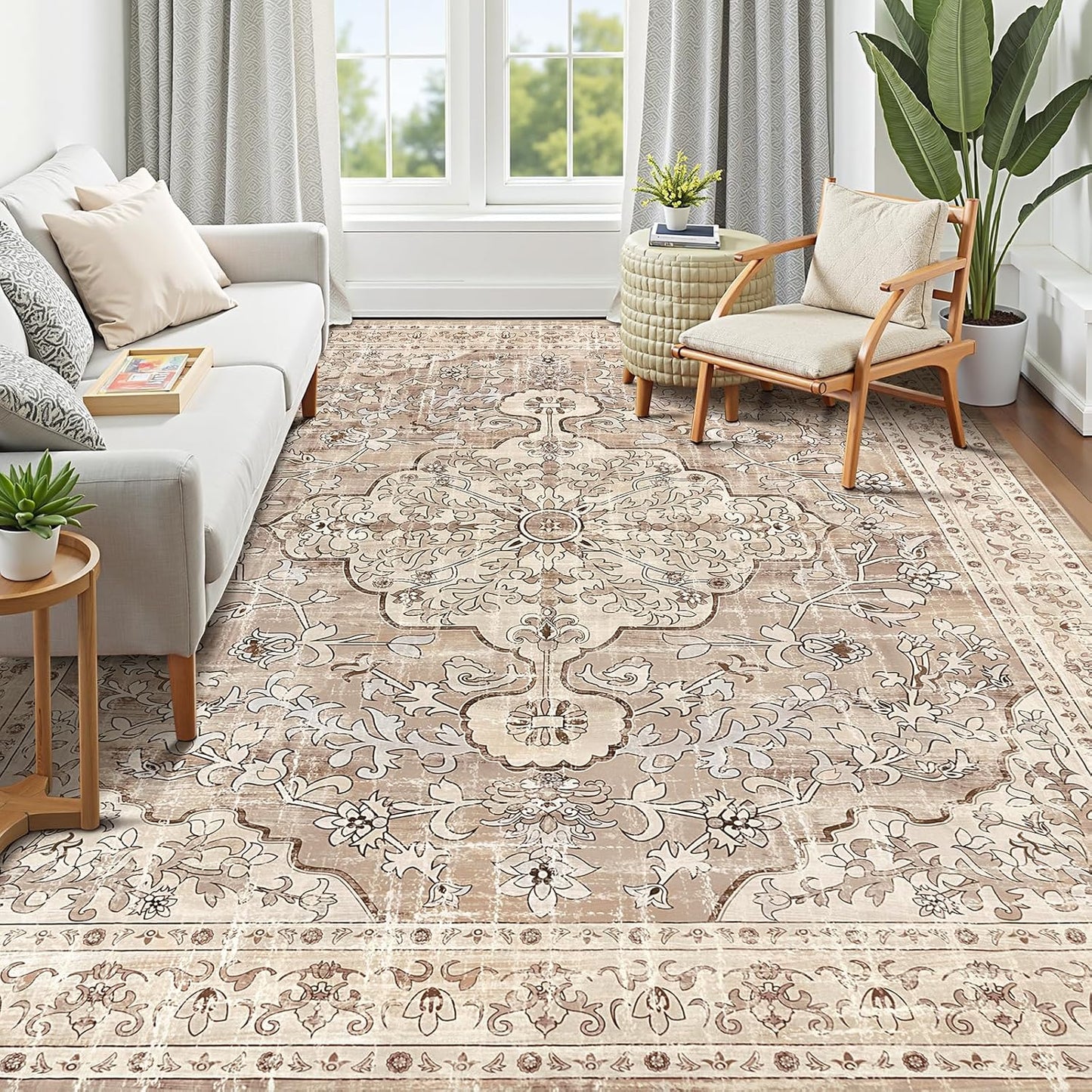 Pauwer Boho Hallway Runner Rug 3x10 Washable Entryway Area Rugs Non Slip Farmhouse Vintage Floor Mat Long Carpet Runner for Hallways Laundry Room Kitchen Bathroom Bedroom