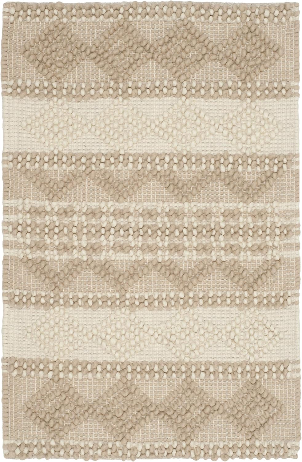 SAFAVIEH Natura Collection Runner Rug - 2'3" x 8', Beige & Ivory, Handmade Moroccan Boho Tribal Wool & Cotton, Ideal for High Traffic Areas in Living Room, Bedroom (NAT102B)