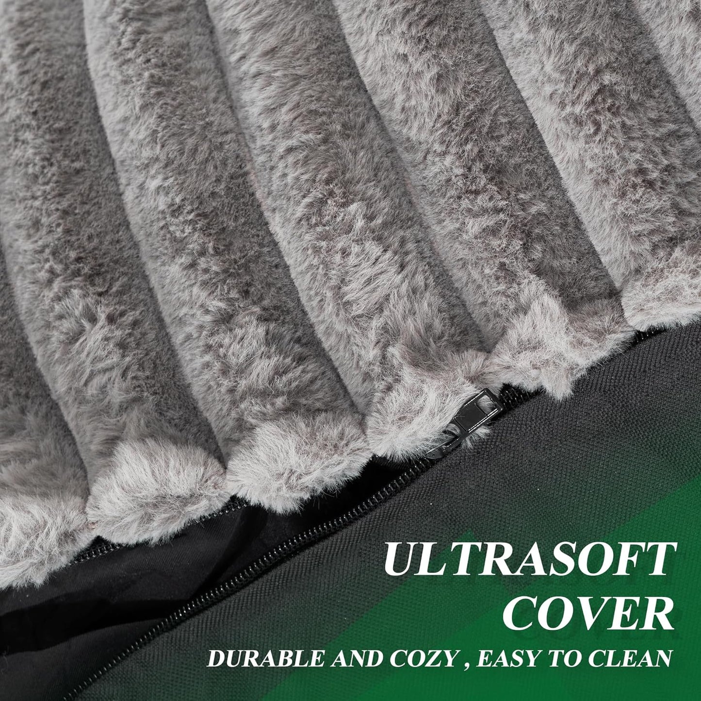 Hobestluk Big Bean Bag Lounger Chairs Large Beanbag Chair for Adults Bean Bag Sofa with Memory Foam Filled for Living Room, Bedroom or Balcony (Stripe Grey)