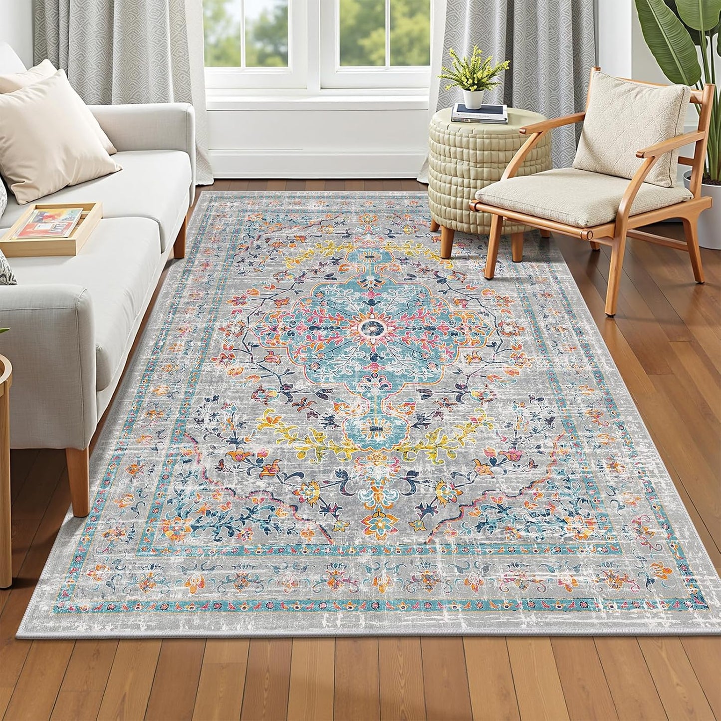 Pauwer Boho Hallway Runner Rug 3x10 Washable Entryway Area Rugs Non Slip Farmhouse Vintage Floor Mat Long Carpet Runner for Hallways Laundry Room Kitchen Bathroom Bedroom