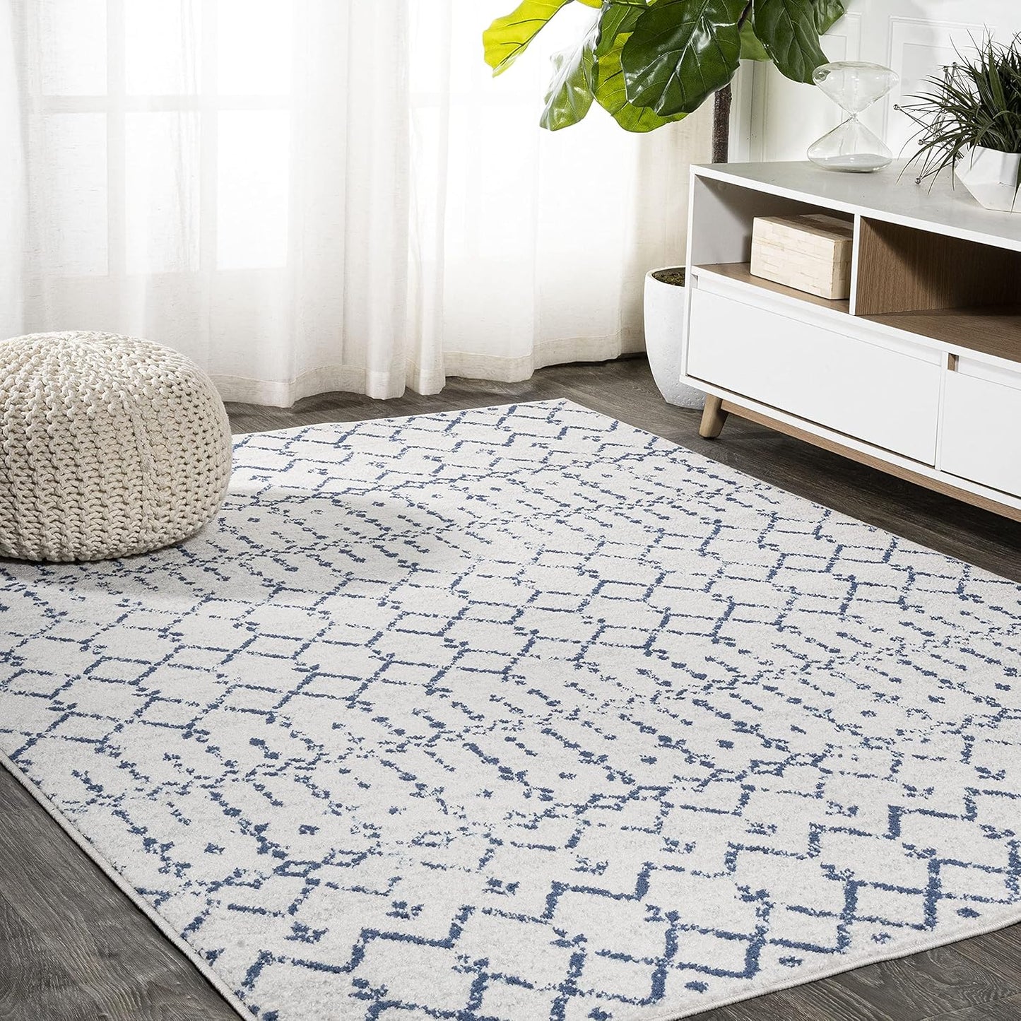 JONATHAN Y Boho Vintage Diamond Cream/Gray Runner Rug 2X20 ft, Moroccan Hype for Living Room, Bedroom, Kitchen, Office, Easy-Cleaning, High Traffic, Pet-Friendly, Non-Shedding (MOH101B-220)