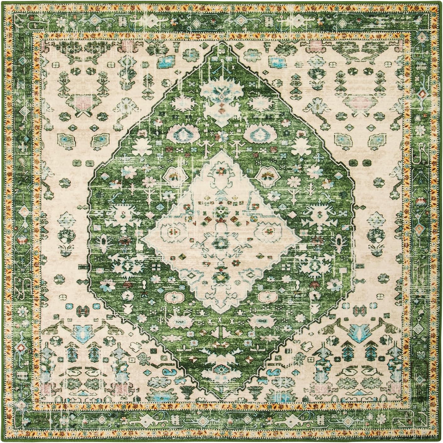 Lahome Boho Tribal 2'6" x 10' Washable Runners for Hallways, Oriental Kitchen Runner Rugs Non Skid Washable, Oriental Soft Long Stair Carpet Runner for Bathroom Living Room Bedroom, Rust/Dull Teal