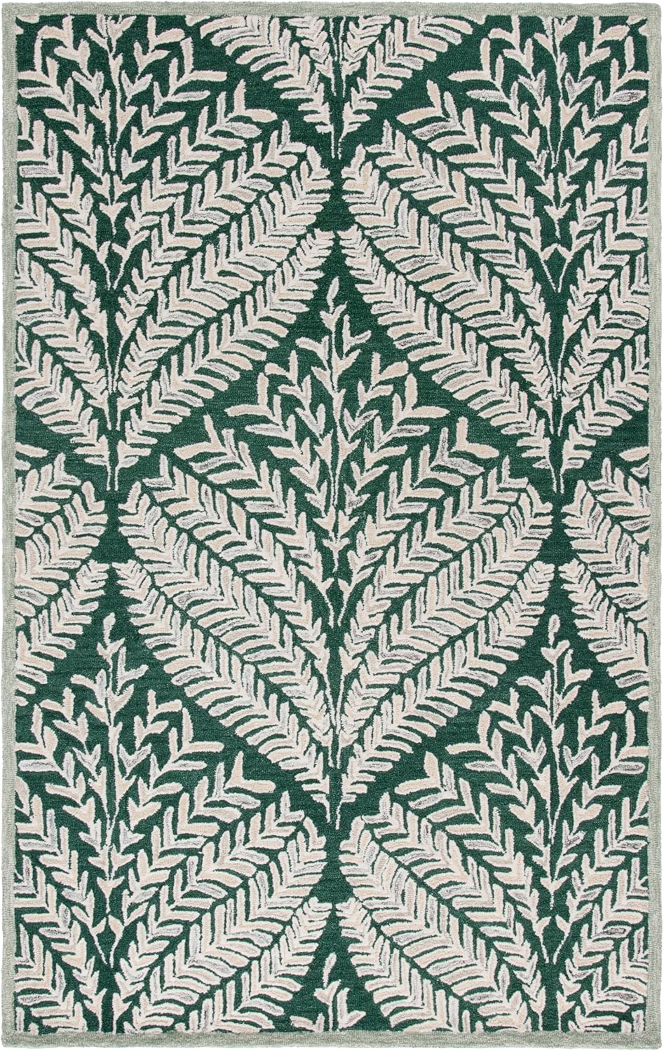 SAFAVIEH Capri Collection Runner Rug - 2'3" x 7', Ivory & Green, Handmade Wool, Ideal for High Traffic Areas in Living Room, Bedroom (CPR208B)