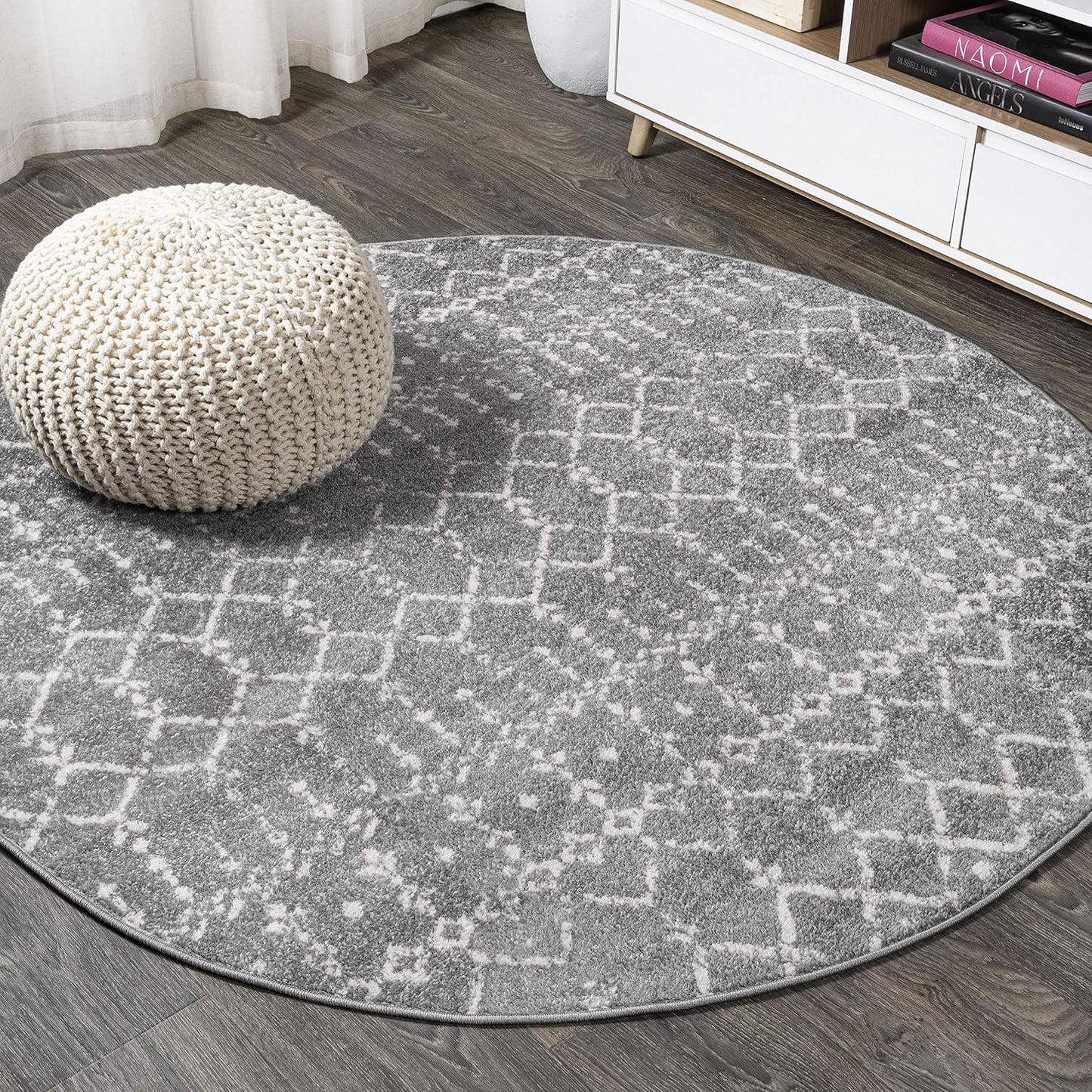 JONATHAN Y Boho Vintage Diamond Cream/Gray Runner Rug 2X20 ft, Moroccan Hype for Living Room, Bedroom, Kitchen, Office, Easy-Cleaning, High Traffic, Pet-Friendly, Non-Shedding (MOH101B-220)