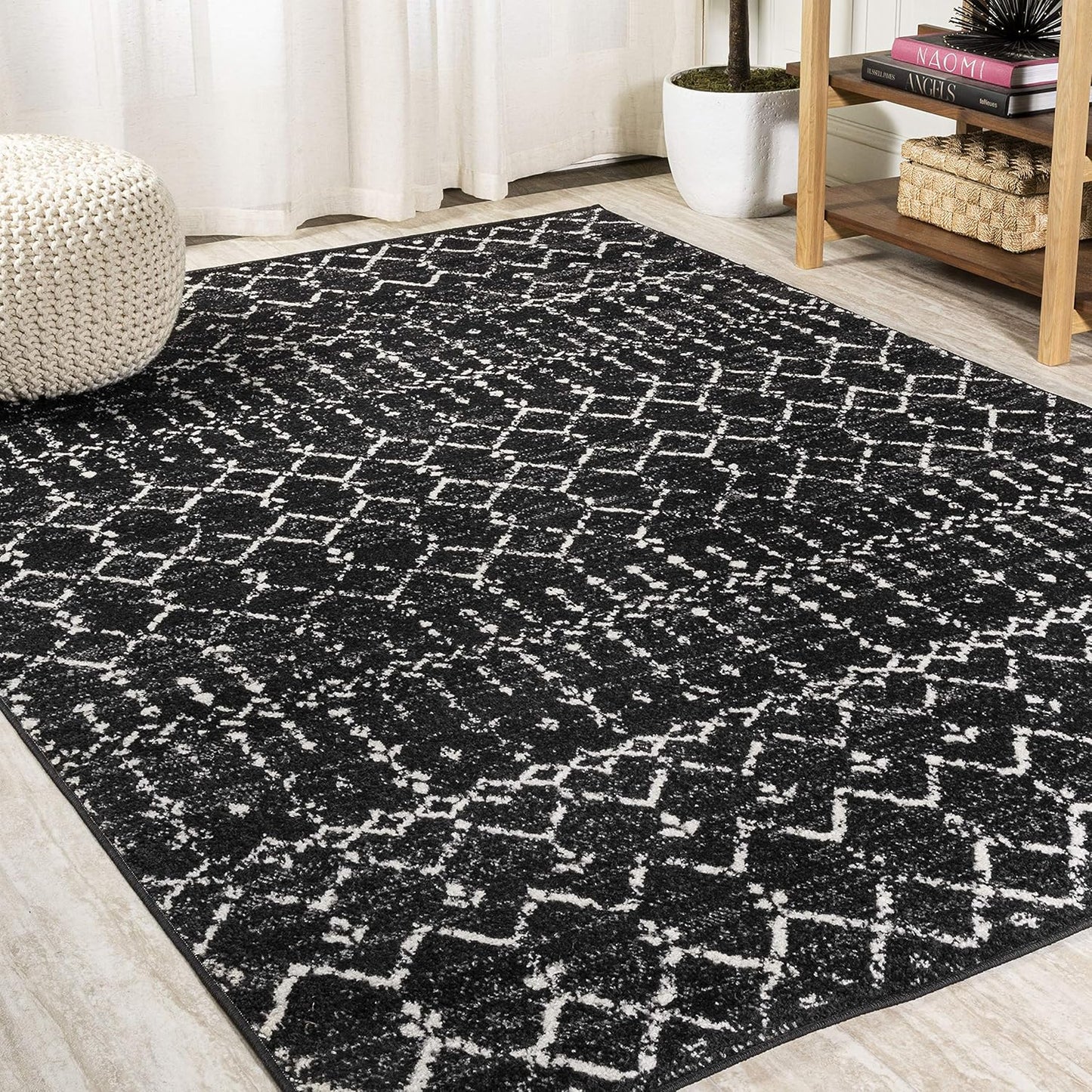 JONATHAN Y Boho Vintage Diamond Cream/Gray Runner Rug 2X20 ft, Moroccan Hype for Living Room, Bedroom, Kitchen, Office, Easy-Cleaning, High Traffic, Pet-Friendly, Non-Shedding (MOH101B-220)