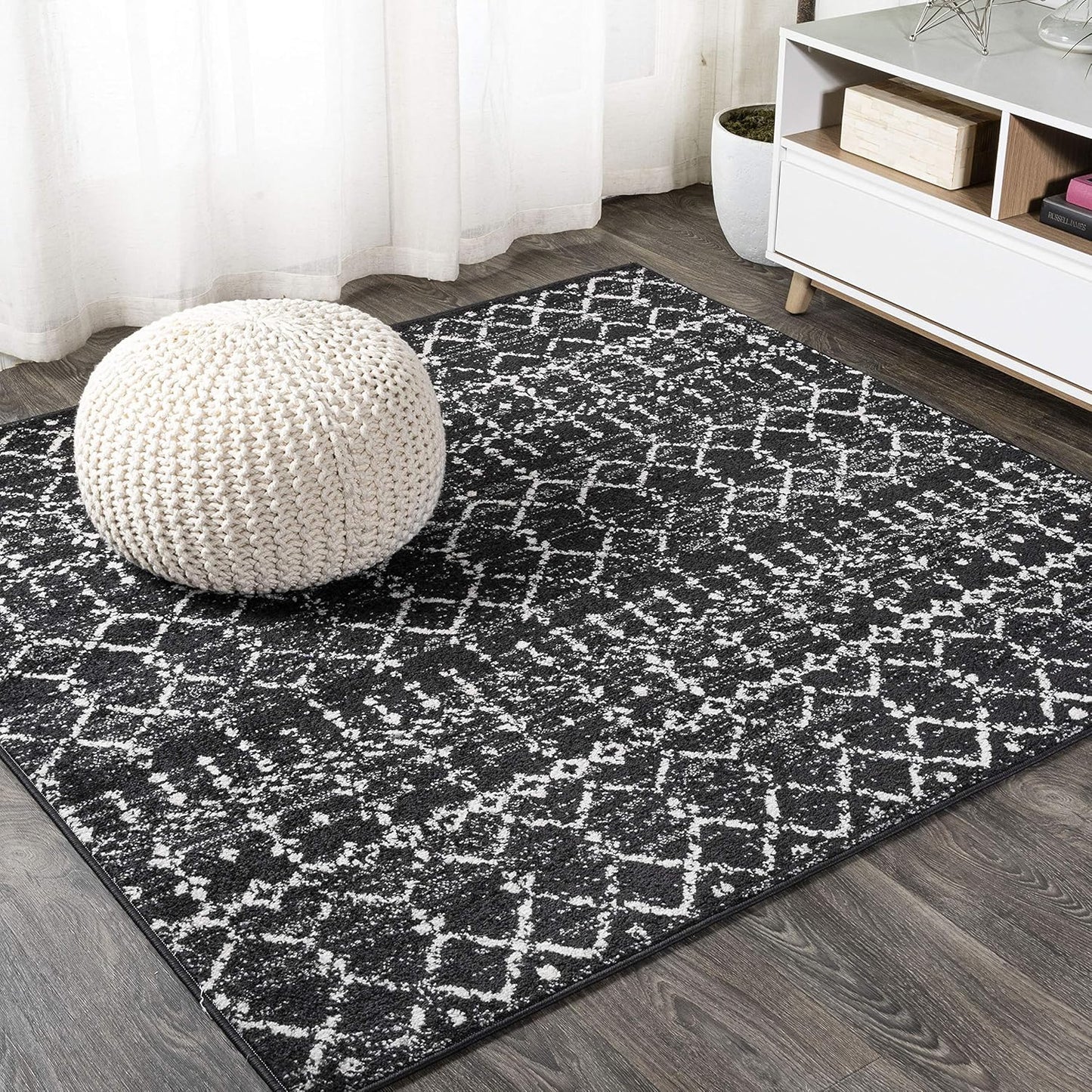 JONATHAN Y Boho Vintage Diamond Cream/Gray Runner Rug 2X20 ft, Moroccan Hype for Living Room, Bedroom, Kitchen, Office, Easy-Cleaning, High Traffic, Pet-Friendly, Non-Shedding (MOH101B-220)