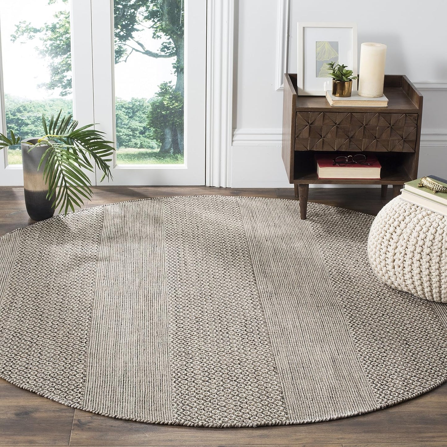 SAFAVIEH Montauk Collection Runner Rug - 2'3" x 14', Ivory & Anthracite, Handmade Flat Weave Boho Farmhouse Cotton Tassel Fringe, Ideal for High Traffic Areas in Living Room, Bedroom (MTK330N)