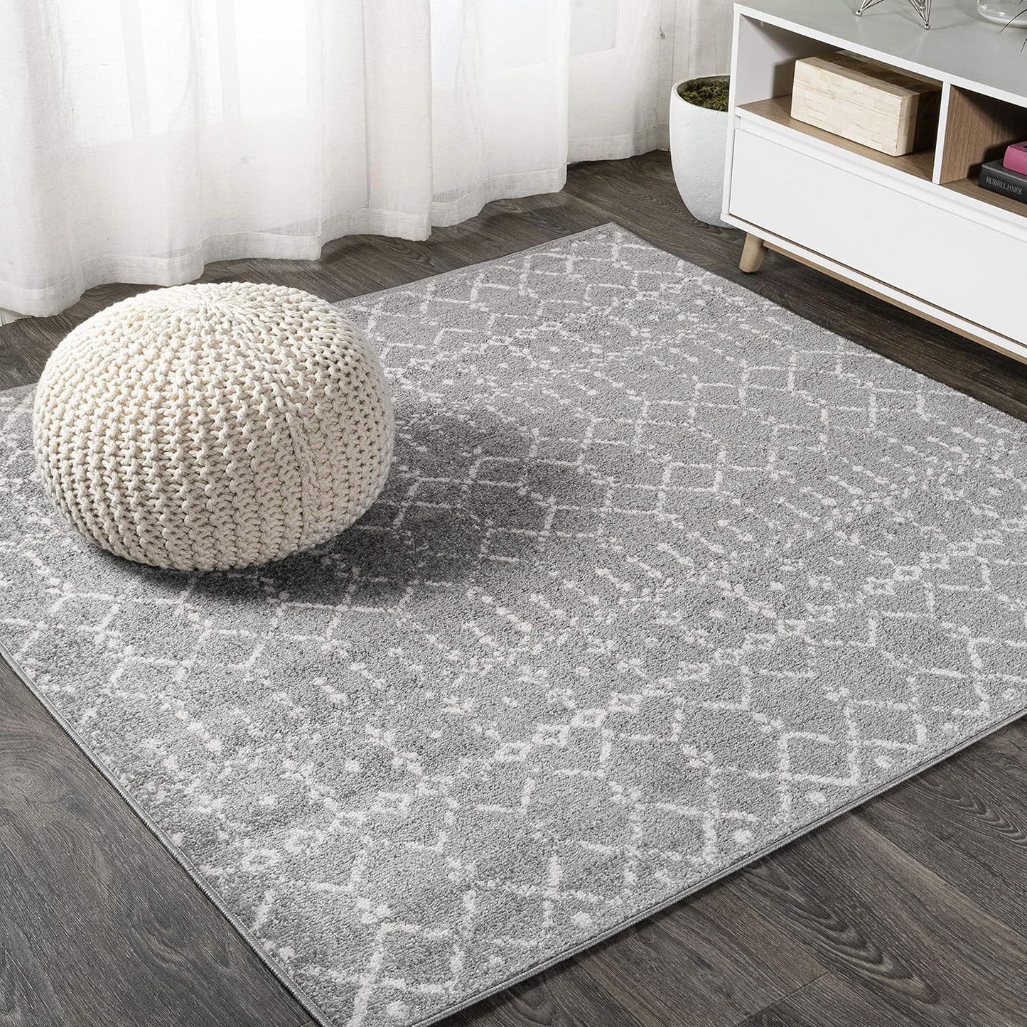 JONATHAN Y Boho Vintage Diamond Cream/Gray Runner Rug 2X20 ft, Moroccan Hype for Living Room, Bedroom, Kitchen, Office, Easy-Cleaning, High Traffic, Pet-Friendly, Non-Shedding (MOH101B-220)