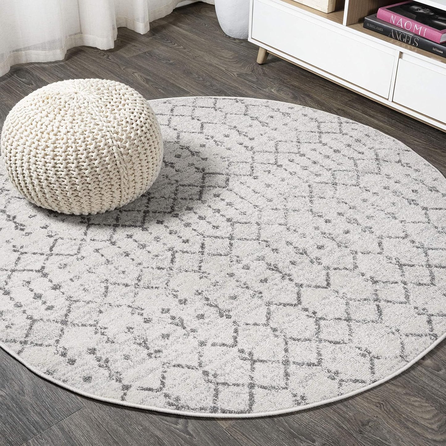 JONATHAN Y Boho Vintage Diamond Cream/Gray Runner Rug 2X20 ft, Moroccan Hype for Living Room, Bedroom, Kitchen, Office, Easy-Cleaning, High Traffic, Pet-Friendly, Non-Shedding (MOH101B-220)