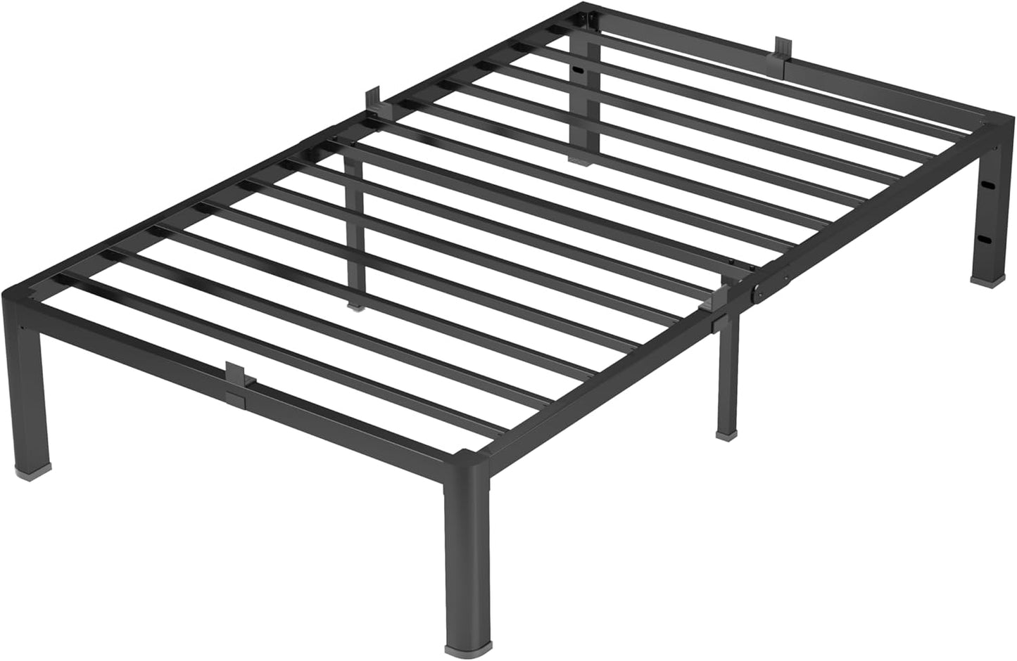 14 Inch Queen Metal Platform Bed Frame with Round Corner and Mattress Retainers, 3500lbs Heavy Duty Steel Slats Support, No Box Spring Needed, Easy Assembly, Noise Free