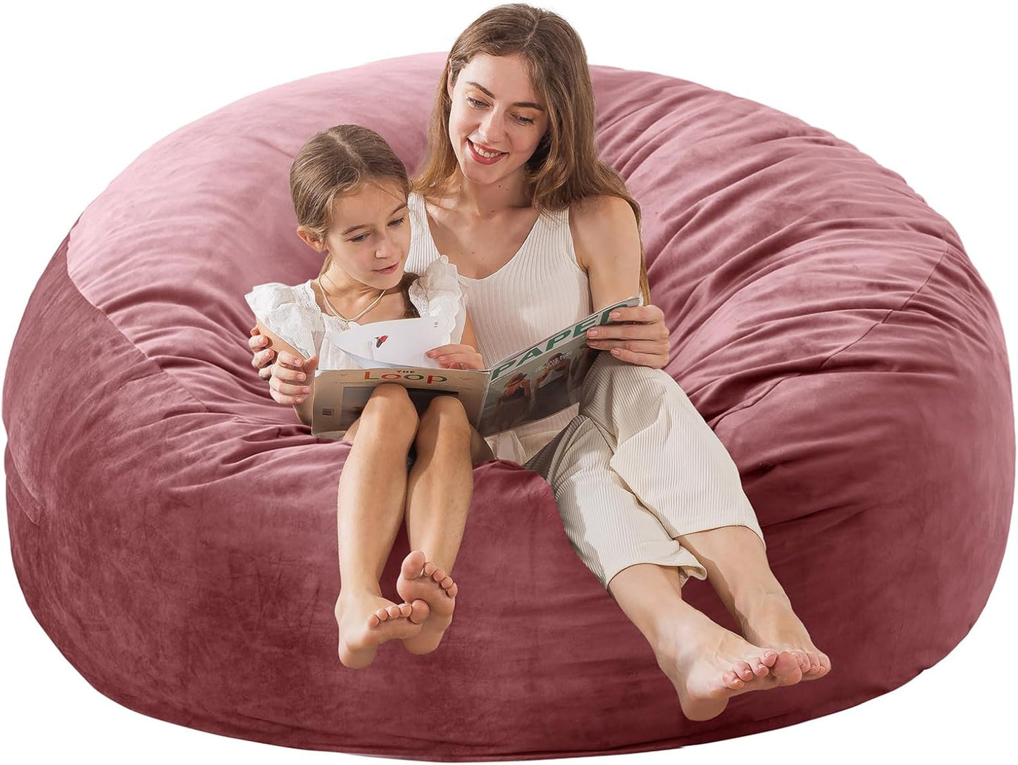 Large Bean Bag Chair for Adults/Kids with Filling, 3 ft Memory Foam Bean Bag Chairs with Filler Included, Ultra Soft Dutch Velvet Fabric, Bean Bag for Living Room - 3 Foot,Dark Gray