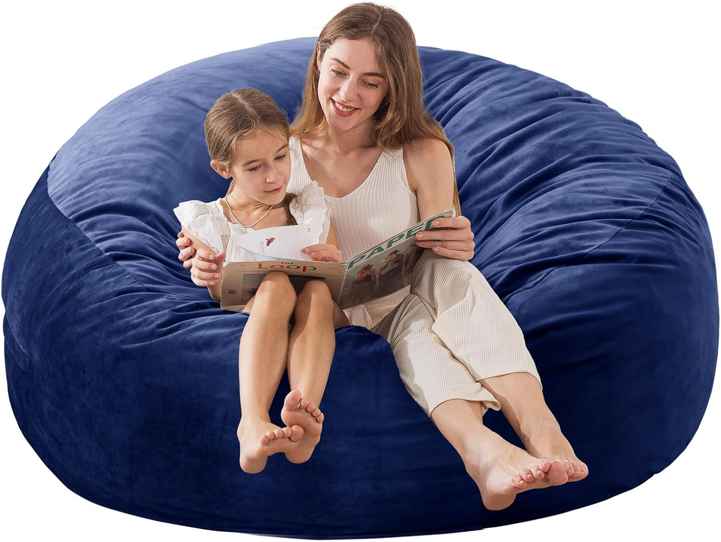 Large Bean Bag Chair for Adults/Kids with Filling, 3 ft Memory Foam Bean Bag Chairs with Filler Included, Ultra Soft Dutch Velvet Fabric, Bean Bag for Living Room - 3 Foot,Dark Gray