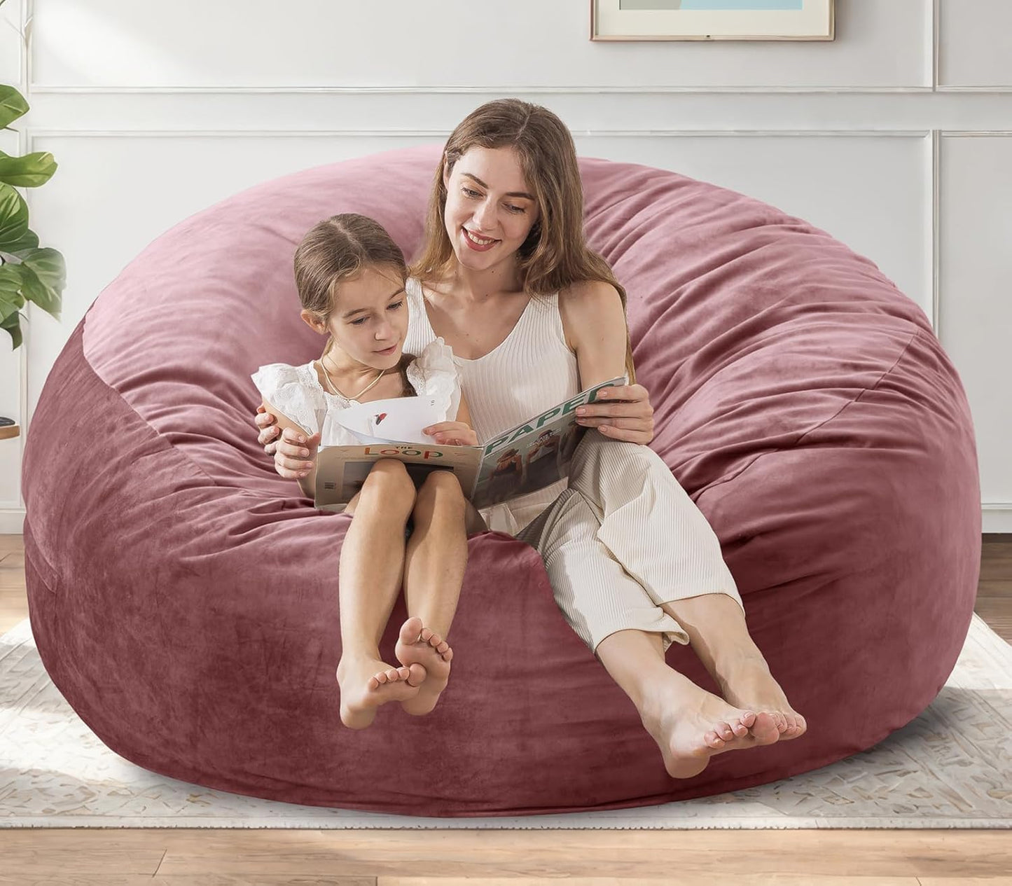 Large Bean Bag Chair for Adults/Kids with Filling, 3 ft Memory Foam Bean Bag Chairs with Filler Included, Ultra Soft Dutch Velvet Fabric, Bean Bag for Living Room - 3 Foot,Dark Gray