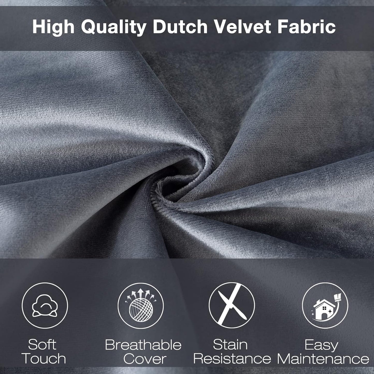 Large Bean Bag Chair for Adults/Kids with Filling, 3 ft Memory Foam Bean Bag Chairs with Filler Included, Ultra Soft Dutch Velvet Fabric, Bean Bag for Living Room - 3 Foot,Dark Gray