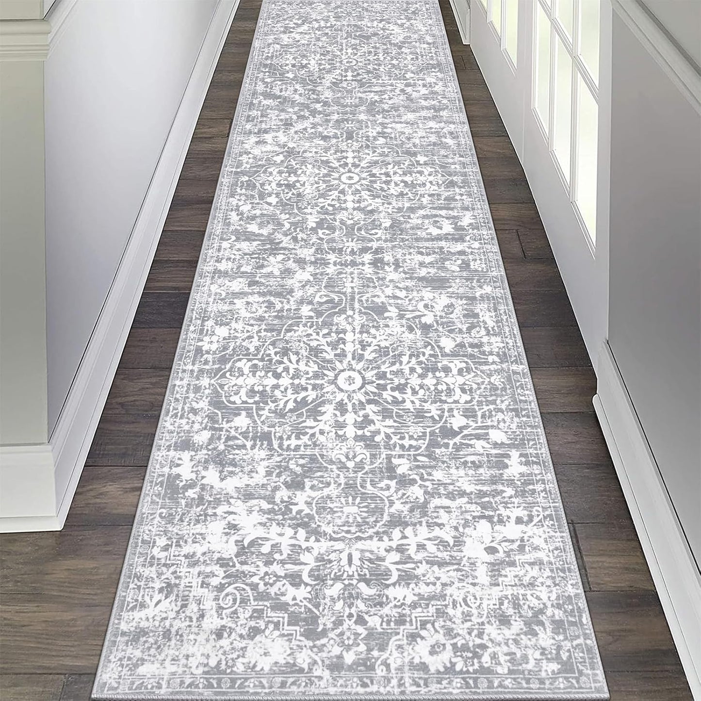 Pauwer Boho Hallway Runner Rug 3x10 Washable Entryway Area Rugs Non Slip Farmhouse Vintage Floor Mat Long Carpet Runner for Hallways Laundry Room Kitchen Bathroom Bedroom