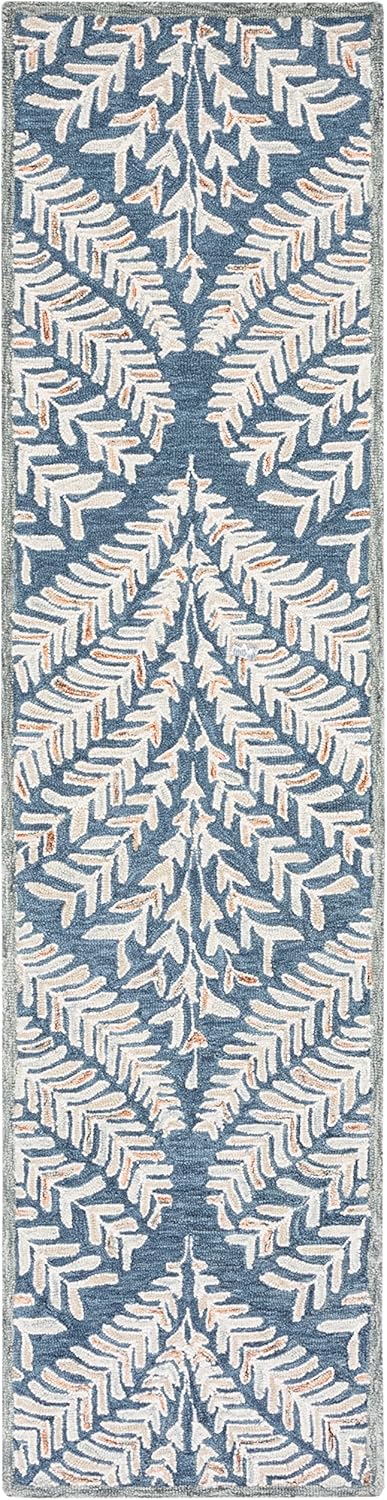 SAFAVIEH Capri Collection Runner Rug - 2'3" x 7', Ivory & Green, Handmade Wool, Ideal for High Traffic Areas in Living Room, Bedroom (CPR208B)