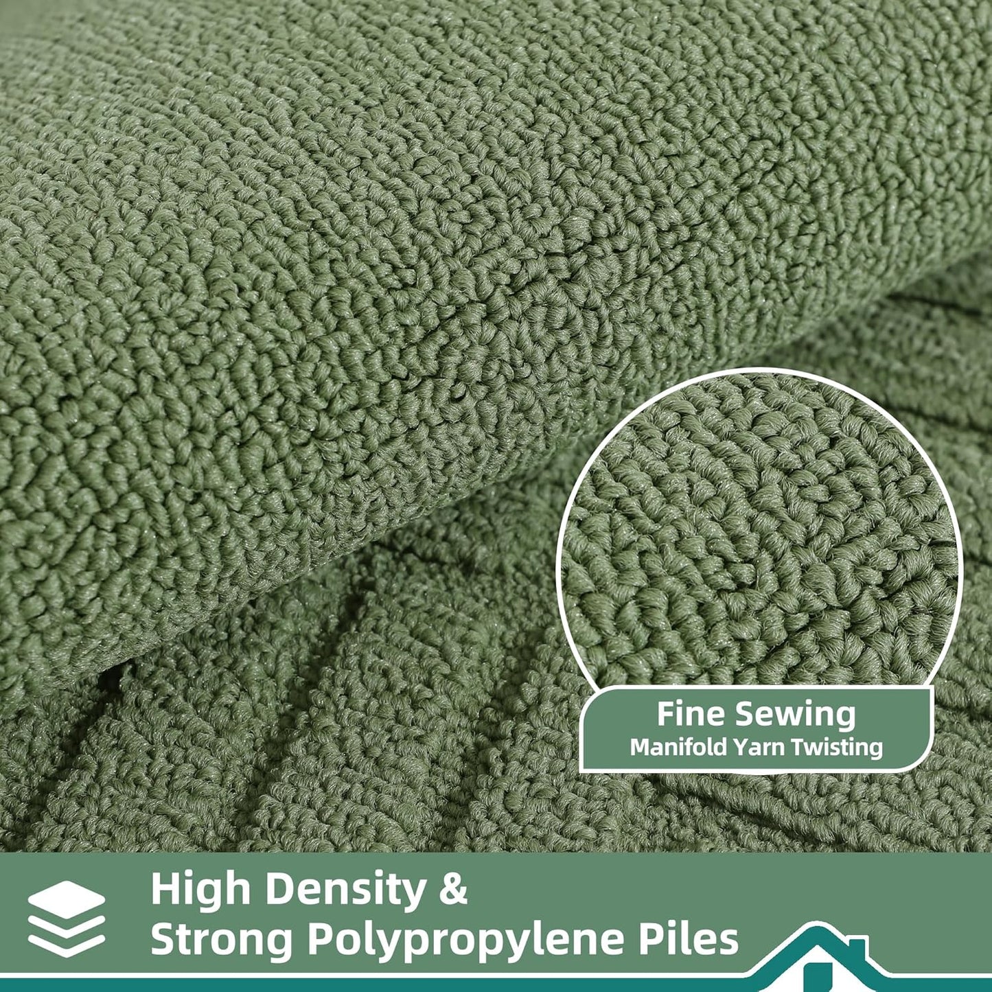 BEQHAUSE-Kitchen-Rugs-Non-Slip-Kitchen-Mats-for-Floor Machine Washable Kitchen Rugs 2 Pieces Kitchen Carpet Runner with TPR Backing,Green,24x35inch/24x60inch