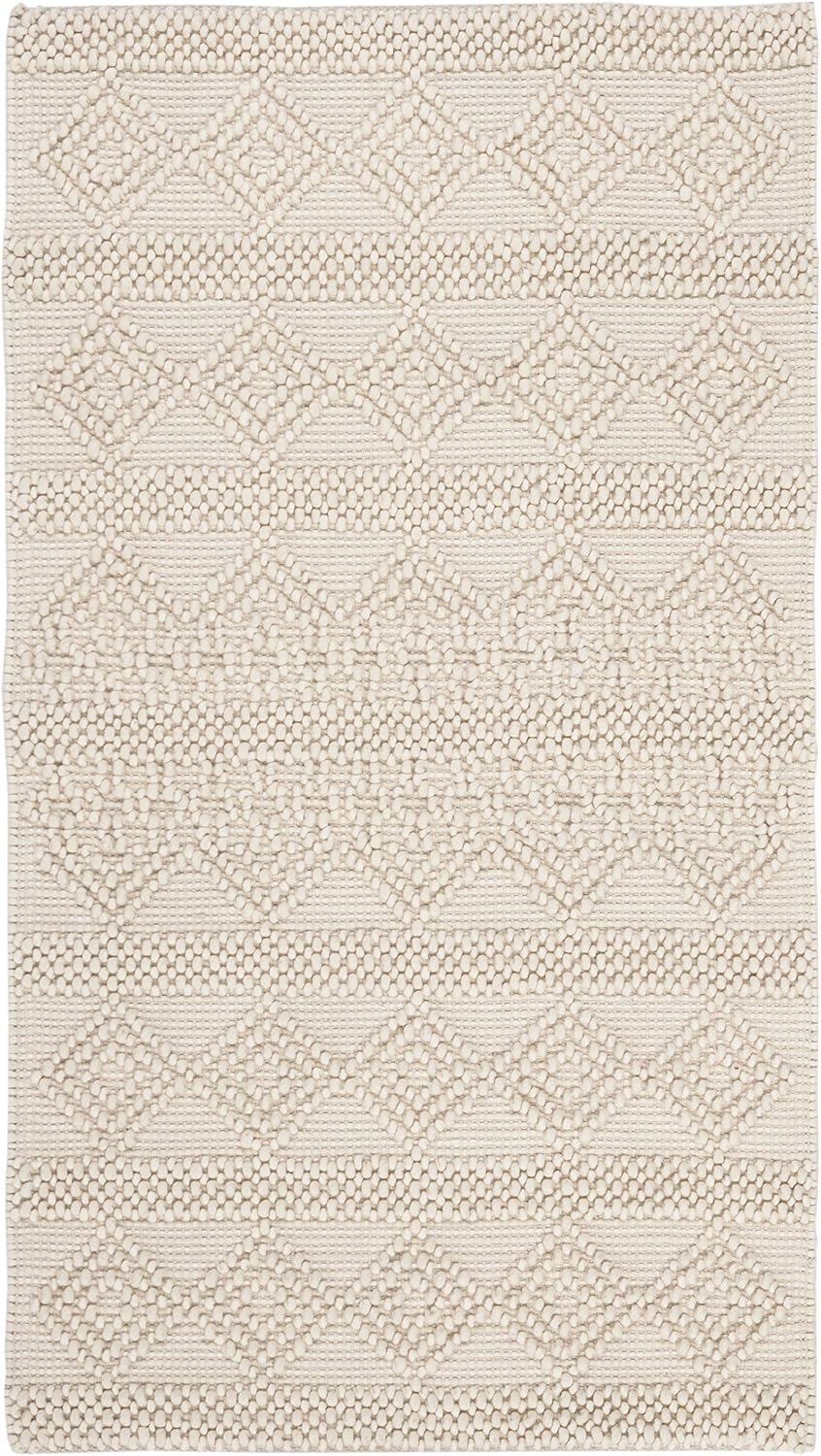 SAFAVIEH Natura Collection Runner Rug - 2'3" x 8', Beige & Ivory, Handmade Moroccan Boho Tribal Wool & Cotton, Ideal for High Traffic Areas in Living Room, Bedroom (NAT102B)
