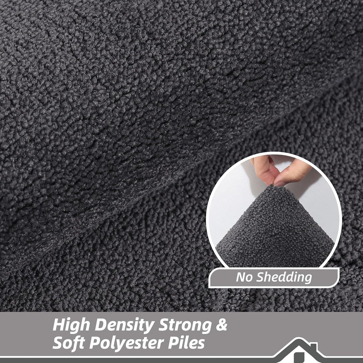 BEQHAUSE Kitchen Rugs Non-Slip Washable Rug Sets of 2, Machine Washable Kitchen Mats Absorbent Soft Kitchen Runner Rugs for Floor,Sink,Hallway,Laundry,24”x36”+24”x60”, Dark Grey