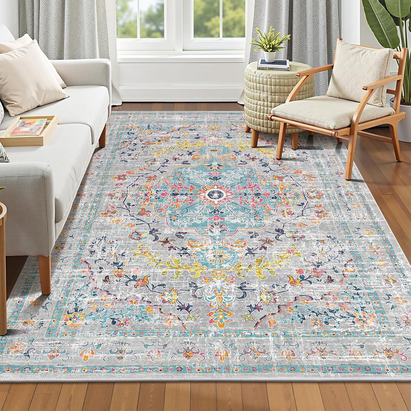 Pauwer Boho Hallway Runner Rug 3x10 Washable Entryway Area Rugs Non Slip Farmhouse Vintage Floor Mat Long Carpet Runner for Hallways Laundry Room Kitchen Bathroom Bedroom