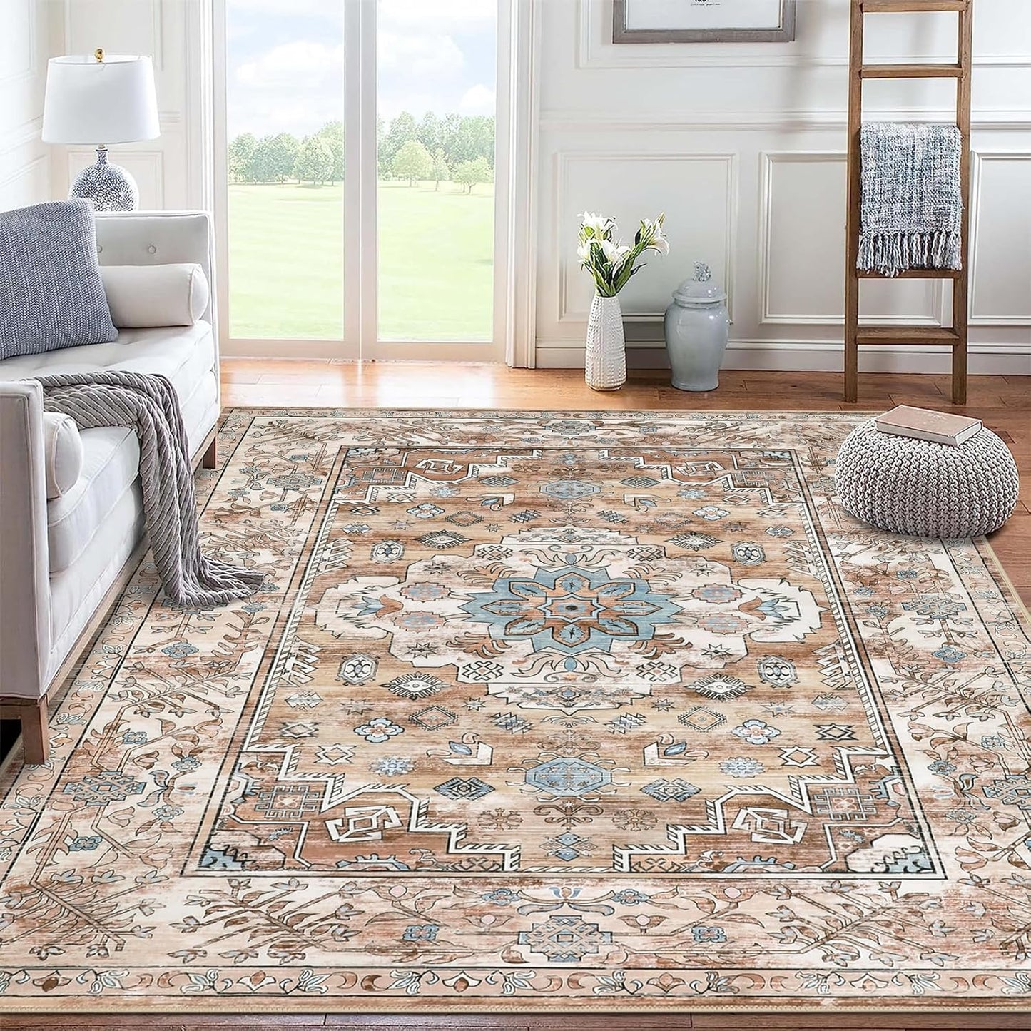 Pauwer Boho Hallway Runner Rug 3x10 Washable Entryway Area Rugs Non Slip Farmhouse Vintage Floor Mat Long Carpet Runner for Hallways Laundry Room Kitchen Bathroom Bedroom