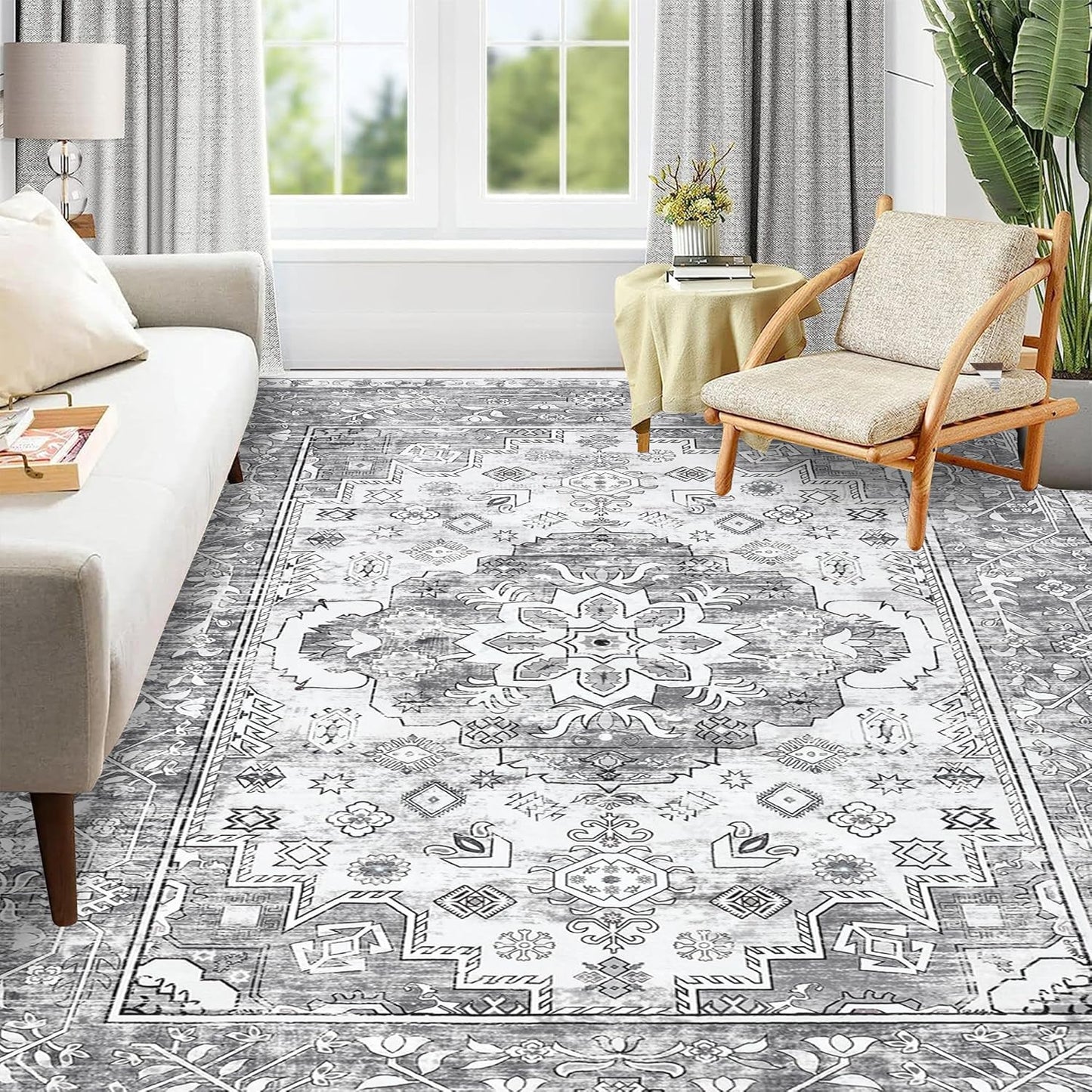 Pauwer Boho Hallway Runner Rug 3x10 Washable Entryway Area Rugs Non Slip Farmhouse Vintage Floor Mat Long Carpet Runner for Hallways Laundry Room Kitchen Bathroom Bedroom