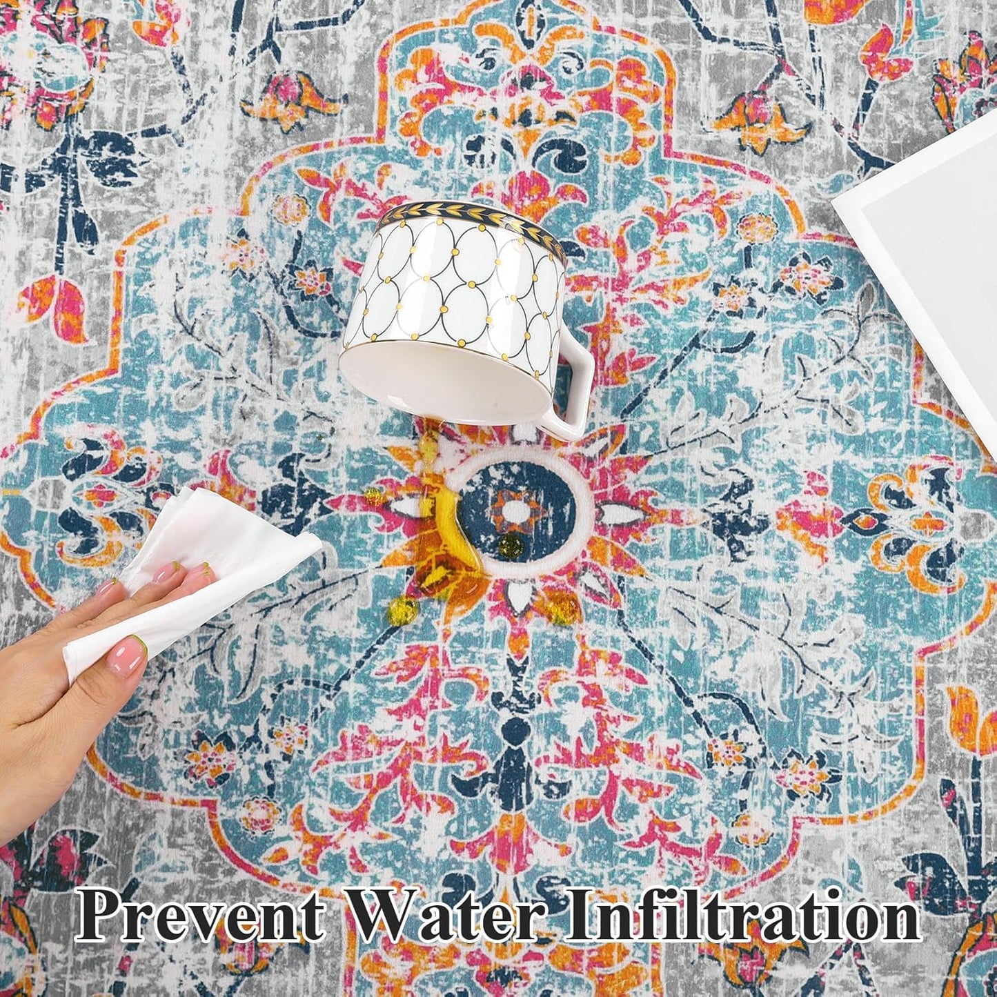 Pauwer Boho Hallway Runner Rug 3x10 Washable Entryway Area Rugs Non Slip Farmhouse Vintage Floor Mat Long Carpet Runner for Hallways Laundry Room Kitchen Bathroom Bedroom