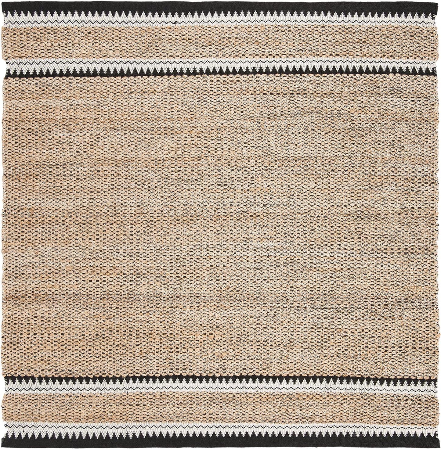 SAFAVIEH Natural Fiber Collection Runner Rug - 2'6" x 8', Natural & Black, Handmade Farmhouse Boho Coastal Rustic Jute, Ideal for High Traffic Areas in Living Room, Bedroom (NF874B)