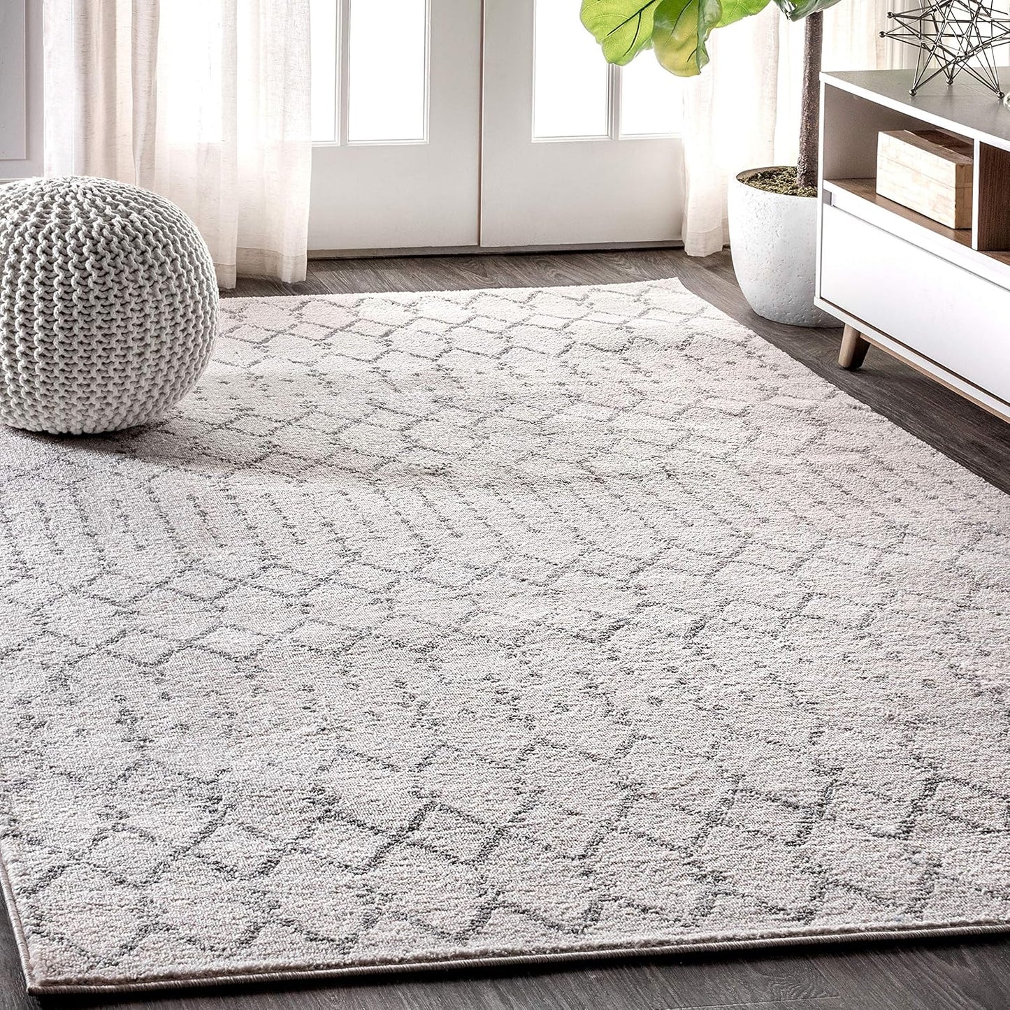 JONATHAN Y Boho Vintage Diamond Cream/Gray Runner Rug 2X20 ft, Moroccan Hype for Living Room, Bedroom, Kitchen, Office, Easy-Cleaning, High Traffic, Pet-Friendly, Non-Shedding (MOH101B-220)