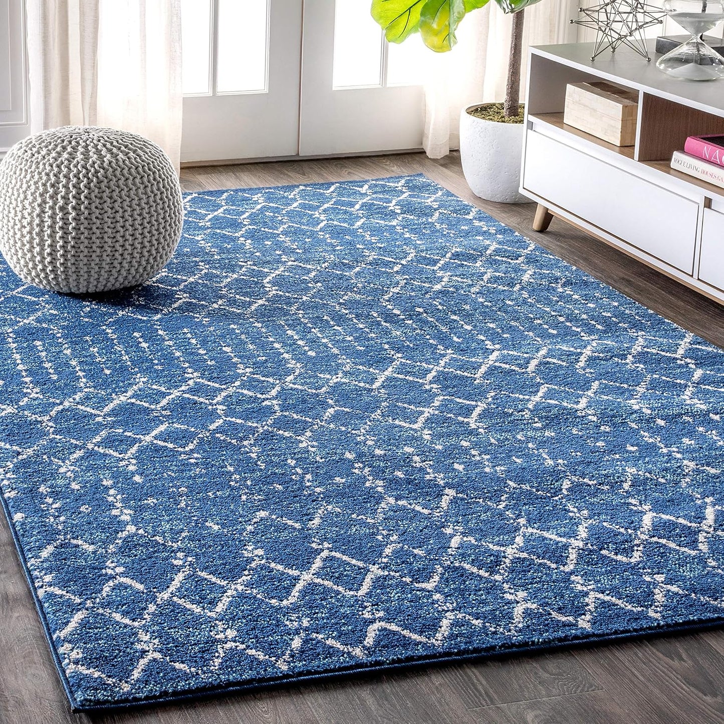 JONATHAN Y Boho Vintage Diamond Cream/Gray Runner Rug 2X20 ft, Moroccan Hype for Living Room, Bedroom, Kitchen, Office, Easy-Cleaning, High Traffic, Pet-Friendly, Non-Shedding (MOH101B-220)