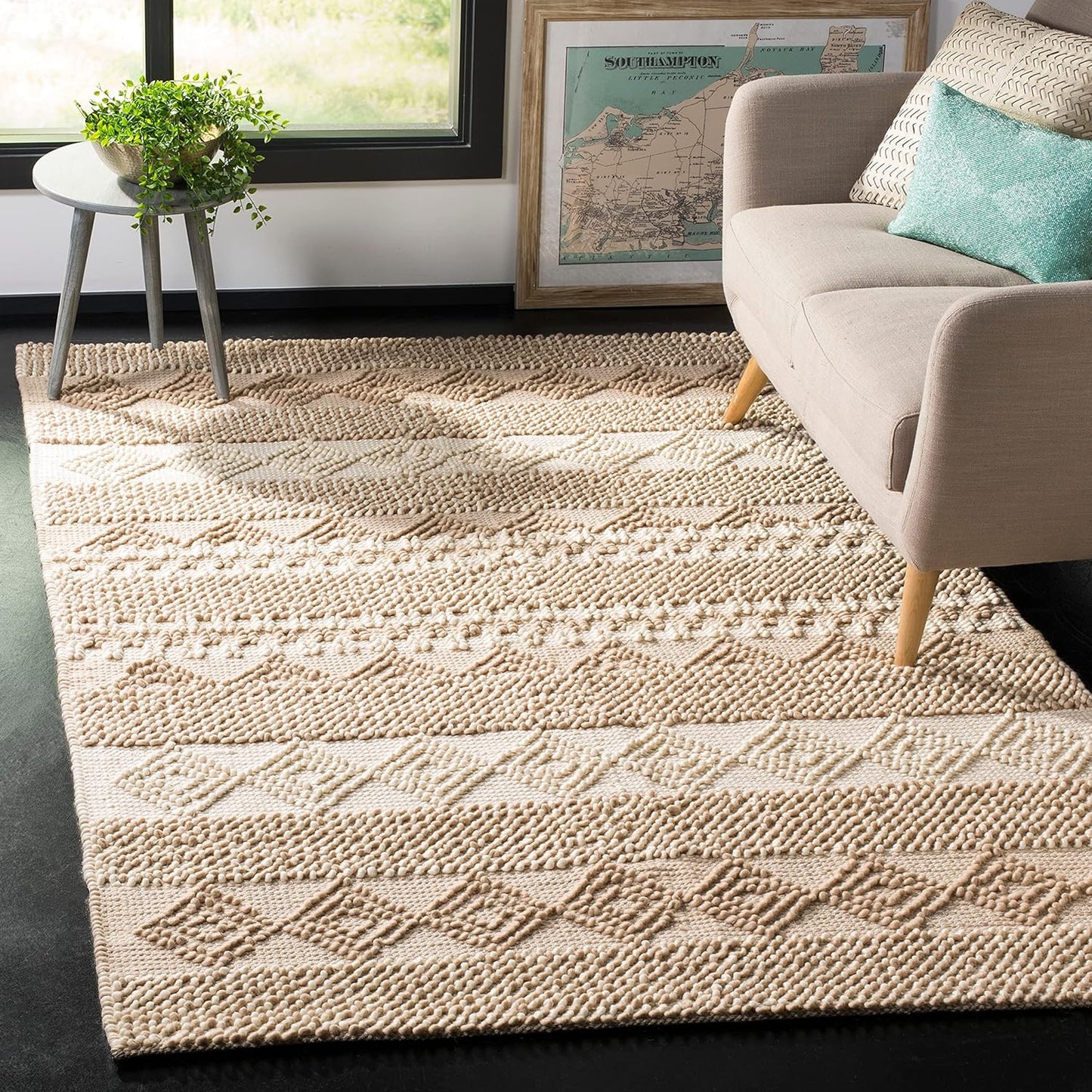 SAFAVIEH Natura Collection Runner Rug - 2'3" x 8', Beige & Ivory, Handmade Moroccan Boho Tribal Wool & Cotton, Ideal for High Traffic Areas in Living Room, Bedroom (NAT102B)