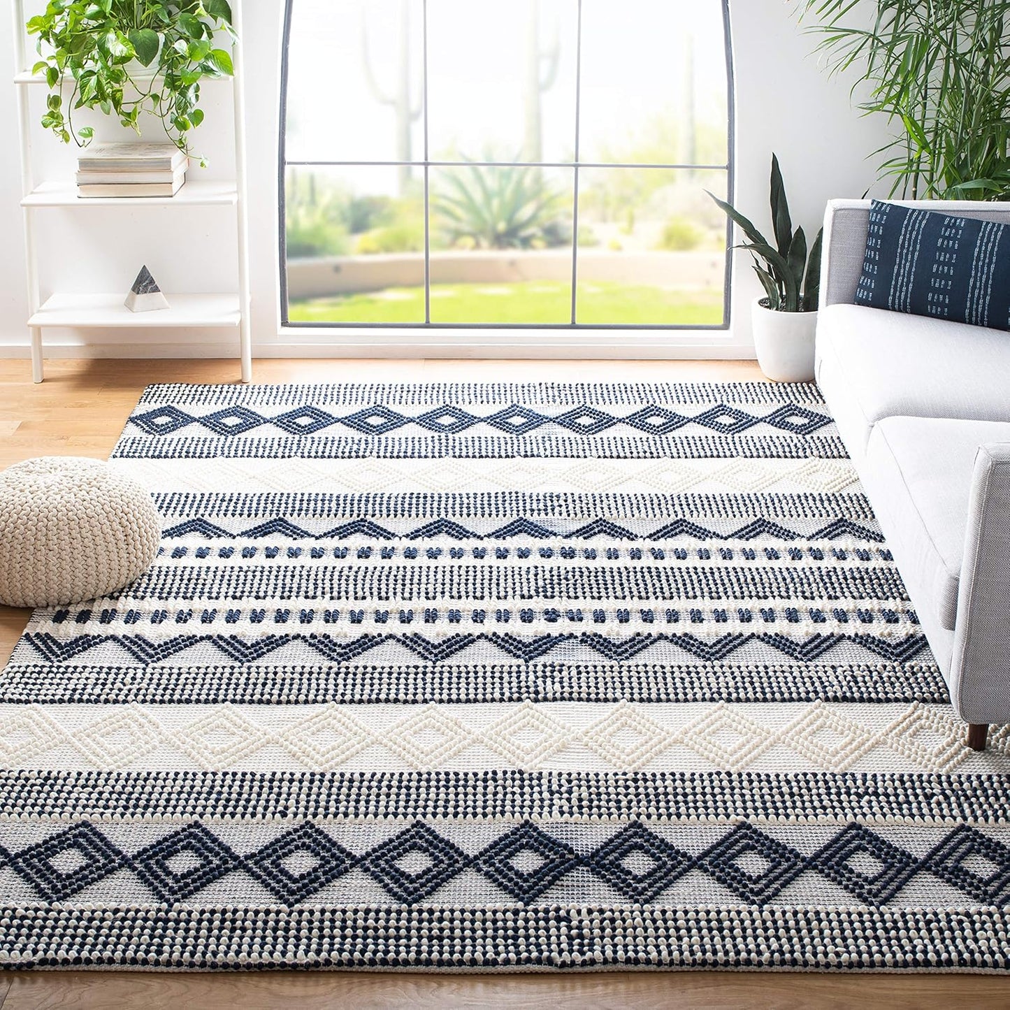SAFAVIEH Natura Collection Runner Rug - 2'3" x 8', Beige & Ivory, Handmade Moroccan Boho Tribal Wool & Cotton, Ideal for High Traffic Areas in Living Room, Bedroom (NAT102B)